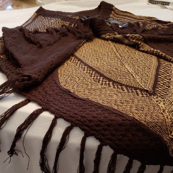 Vertigo Allover Print Fringe Kimono Cardigan NWT - Picture 12 of 16